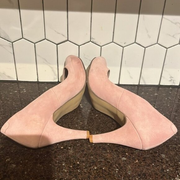 Next Leather faux suede size 6.5 pastel pink high heelspointed toe - Picture 6 of 7